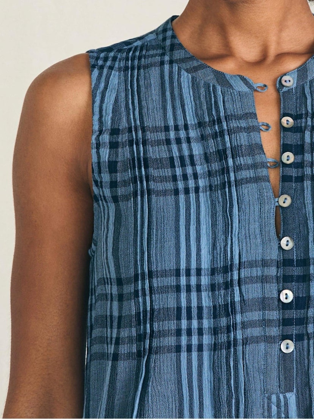 Women's Faherty Issa - Clearwater Navy Plaid - Picture 6 of 11